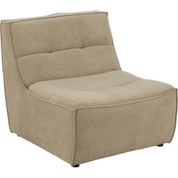 J-line - Fauteuil Grid Populierenhout/schuim Donker Beige - 83x97x83cm