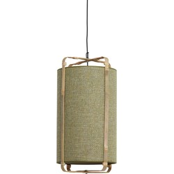 Light & Living - Hanglamp Ø37x66 cm SENDAI groen+bamboe naturel