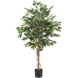 Kunstplant Ficus Groen 150 cm Deluxe | Echt hout (Stam)