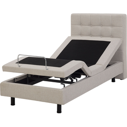 DUKE - Bed elektrisch verstelbaar - Beige - 90 x 200 cm - Polyester