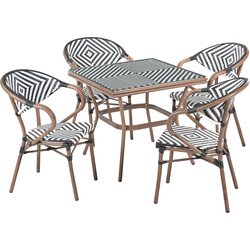 Beliani RIFREDDO - Tuintafelset-Zwart-PE rotan