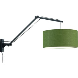 Wandlamp Andes - Bamboe Zwart/Groen - 95x47x55cm