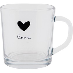 Clayre & Eef Theeglas  250 ml Glas Hart Love Theemok