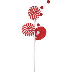 Clayre & Eef Kerstdecoratie Lolly 42 cm Rood Kunststof