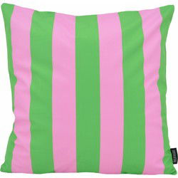 Streep Groen/Roze | 45 x 45 cm | Kussenhoes | Katoen/Polyester