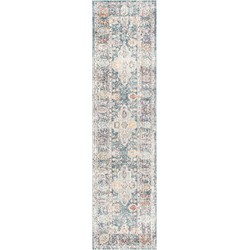 Safavieh Traditional Indoor Woven Area Rug, Illusion Collection, ILL704, in Teal & Cream, 69 X 244 cm