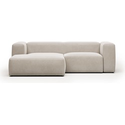 Kave Home - 2-zitsbank Blok beige met chaise longue links 240 cm