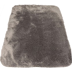 Spirella badkamer vloer kleedje/badmat tapijt - hoogpolig en luxe uitvoering - grijs - 60 x 90 cm - Microfiber - Badmatjes