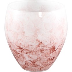 PTMD Urish Windlicht - 14 x 14 x 14 cm  - Glas - Roze