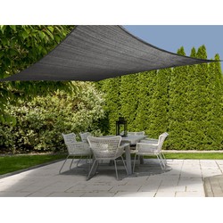 Schaduwdoek/zonnescherm vierkant grijs 3 x 3 meter inclusief ophangaccessoires - Schaduwdoeken