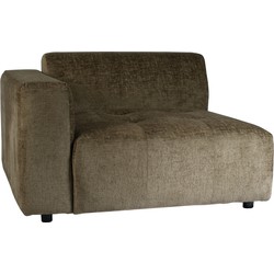 PTMD Quinta sofa arm left soft velvet moss green