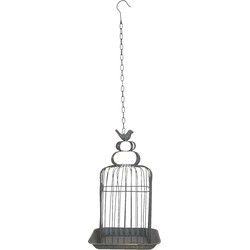 Clayre & Eef Vogelkooi Decoratie  27x27x46 cm Grijs Ijzer Rechthoek Vogelkooi voor Binnen