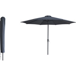 Kopu® Madrid 350 cm Grote Parasol Rond met Beschermhoes - Grijs