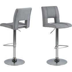 Barkruk Lichtgrijs/Zilver - Zithoogte 83cm - Wistad - Set van 2