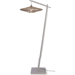 Vloerlamp Zanzibar - Bamboe/Rotan Wit - 73x55x176cm