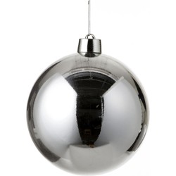 1x Grote kunststof decoratie kerstbal zilver 25 cm - Kerstbal