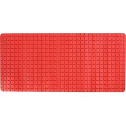 MSV Douche/bad anti-slip mat badkamer - rubber - rood - 76 x 36 cm - Badmatjes