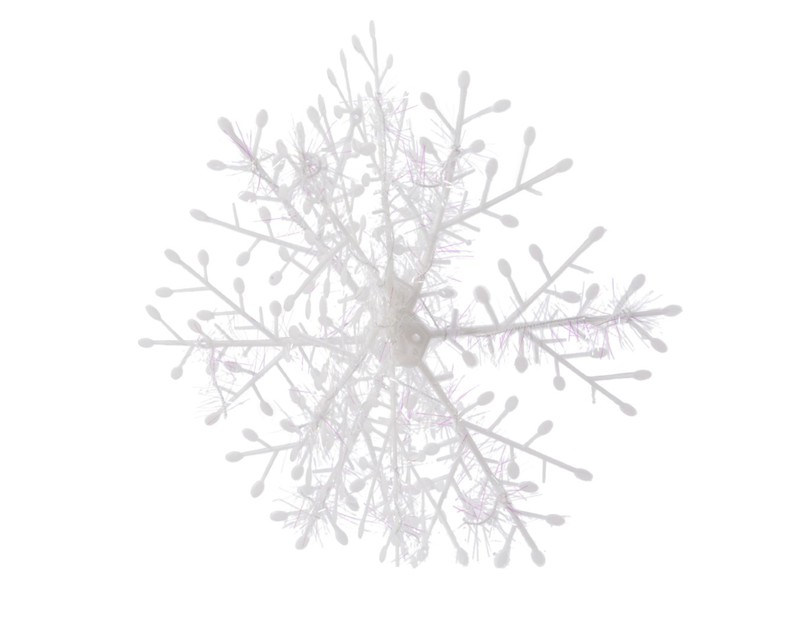 5 stuks - Sneeuwvlok hang d18 cm wit/iris 2st - Decoris - 
