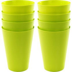 8x drinkbekers van kunststof 430 ml in het groen - Drinkbekers