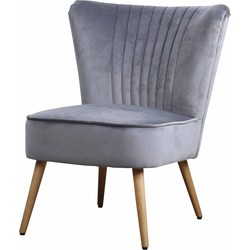 Fauteuil - Eva - stof Velours grijs