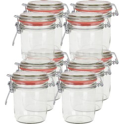 10x Glazen confituren pot/weckpot 300 ml met beugelsluiting en rubberen ring - Weckpotten