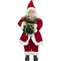 Feeric Christmas kerstman/kerstpop beeld - H50 cm - rood - staand - Kerstman pop