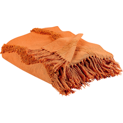 KHARI - Plaid - Oranje - 125 x 150 cm - Katoen