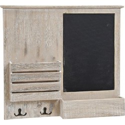 Memobord krijtbord met 2 sleutel ophanghaakjes - hout - 52 x 47 cm - Krijtborden