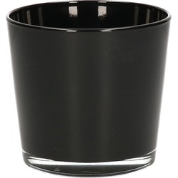 Waxinelichtjes/theelichtjes kaarsenhouders zwart 10 x 9 cm - Waxinelichtjeshouders