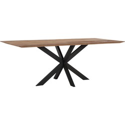DTP Home Dining table Curves rectangular,78x210x100 cm, recycled teakwood