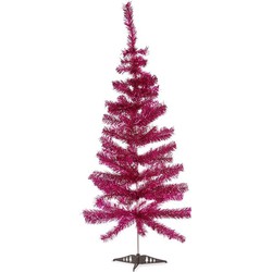 Krist+ Kunst kerstboom - fuchsia roze - H120 cm - kunststof - kunstboom - Kunstkerstboom