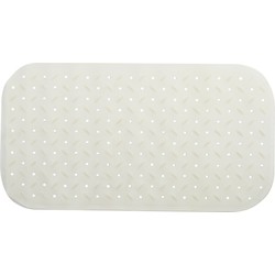 MSV Douche/bad anti-slip mat badkamer - rubber - wit - 36 x 65 cm - Badmatjes