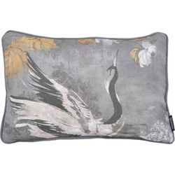 Sierkussen Jacquard Velvet Swan Long | 30 x 50 cm | Velvet/Polyester