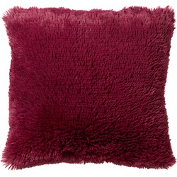 Dutch Decor FLUFFY - Kussenhoes 60x60 cm - superzacht - XL kussensloop - Red Plum - donkerroze - Dutch Decor