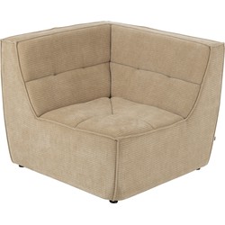 J-line - HoekFauteuil Grid Populierenhout/mousse Donker Beige - 98x98x83cm