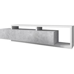 Meubella - TV-Meubel Bello - Beton - Wit - 219 cm