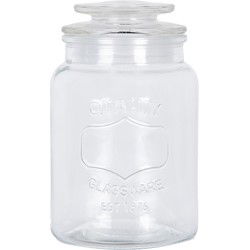 Clayre & Eef Voorraadpot Ø 11x18 cm Transparant Glas