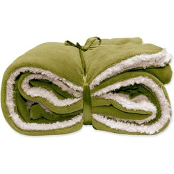 Unique Living - Lars Coral Fleece/suede Plaid 150x200cm Moss Green