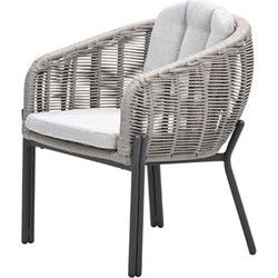 Zaragosa dining Stoel - carbon black - rope taupe - valley sand