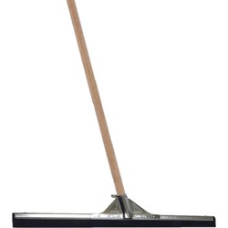 Vloertrekker/douchetrekker voor water metaal/rubber 45 cm met houten steel 130 cm - Vloertrekkers