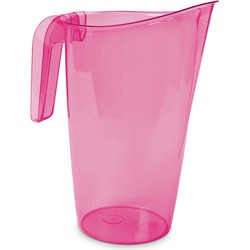 Waterkan/sapkan transparant/roze met inhoud 1.75 liter kunststof - Schenkkannen