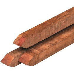 Paal hardhout met punt 6,0x6,0x300 cm Tuindeco