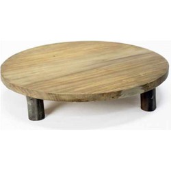 Plateau teak naturel d40h9 cm