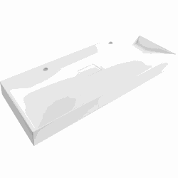 QUENKO - Dubbele wastafel - Wit - 120 x 46 cm - Mineraalgietwerk
