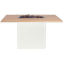 Loft 120 relax dining table white frame/ teak top