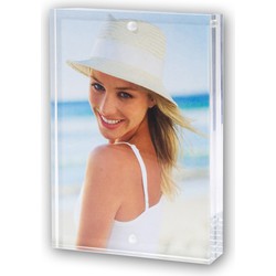 Acryl fotolijst transparant met magnetisch frame geschikt voor een foto van 7 x 10 cm - Fotolijsten