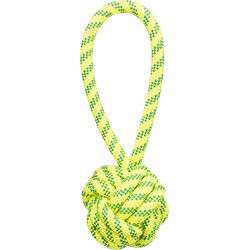 TRIXIE AQUATOY TOUW MET BAL DRIJVEND POLYESTER GEEL / GROEN 7X7X21 CM