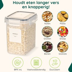 XIVADA Voorraadpotten Nena - Transparant - Met stickers - 16 stuks