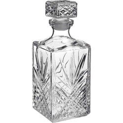 Glazen whisky/water karaf van 1 liter - Kristalglas look whiskey fles - Karaffen voor sterke drank - Whiskeykaraffen