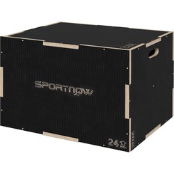 SPORTNOW Plyo-Box/Springbox, robuust, 76x61x51 cm, Zwart, Handvat 10x3,5 cm, tot 120 kg